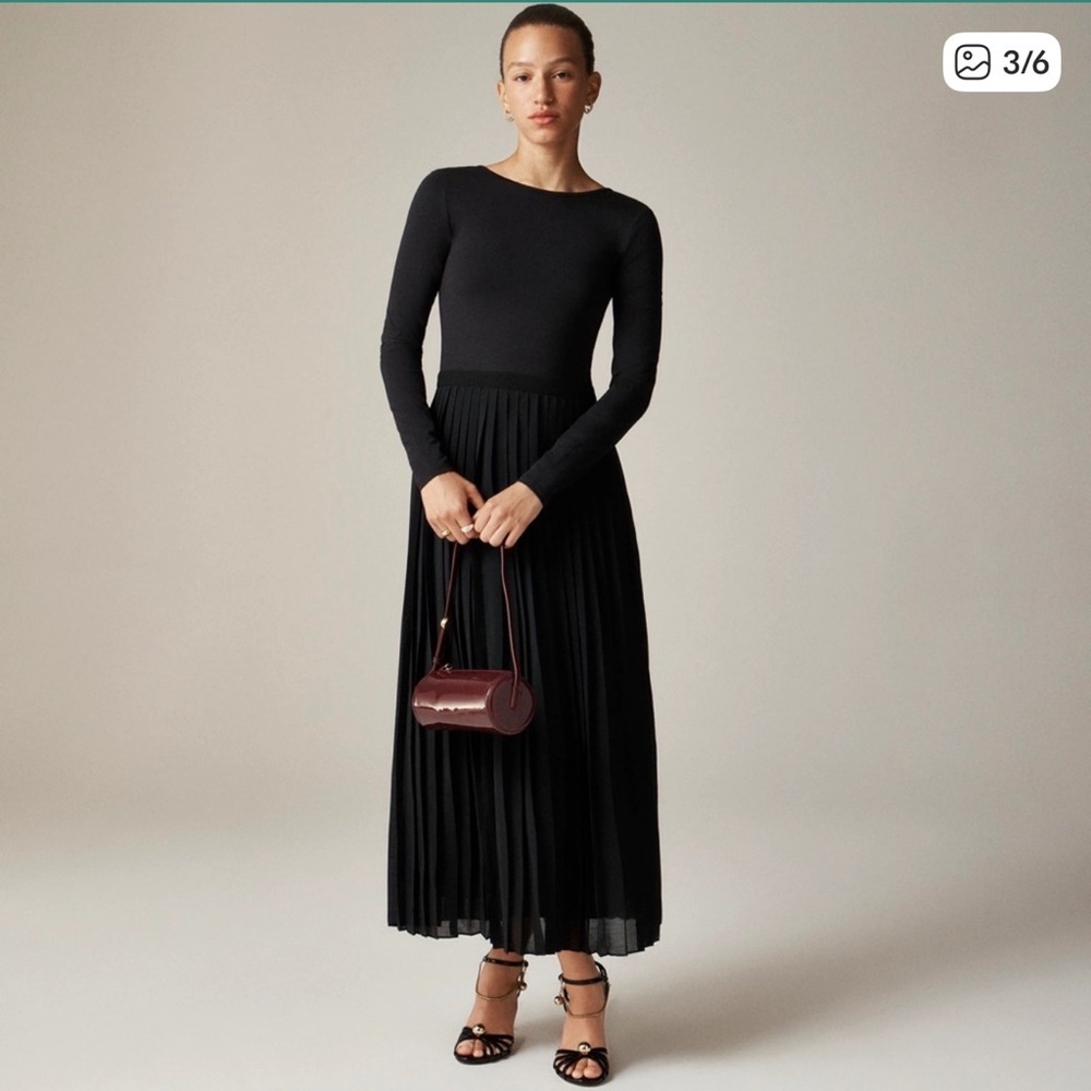 J.Crew • Pleated Ballet Dress in Stretch Cotton black size small